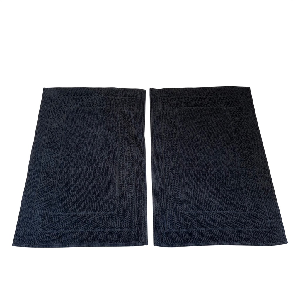 Piscatextil Bath Mat Set 2 Unisex 24x36 Black Good Organic Cotton Portugal